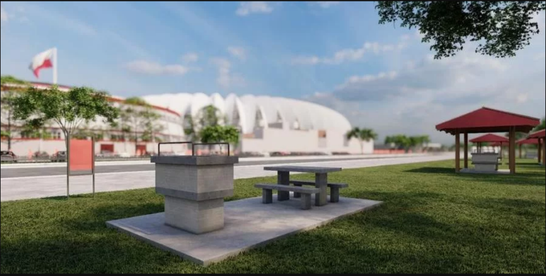 Serão construídas 20 churrasqueiras. Foto: Divulgação/Internacional 