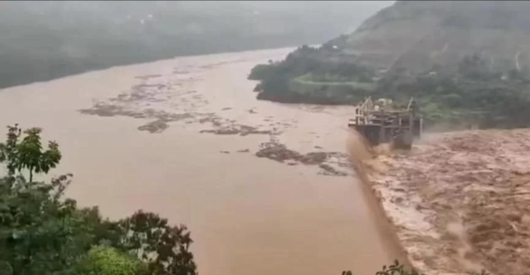 Barragem 14 de julho, em Cotiporã. Crédito: Reprodução de vídeo