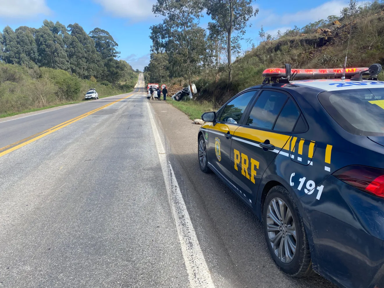 Imagem do acidente em Candiota. Foto: Divulgação/PRF