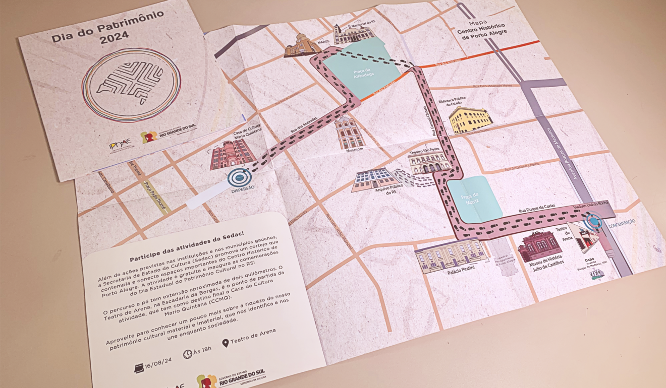 Mapa estilizado do centro de Porto Alegre - Imagem: Jean V Dettenborn / Ascom Sedac