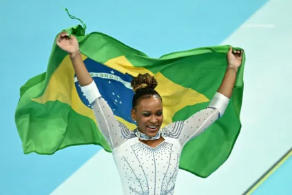 Ginasta Rebeca Andrade conquistou a prata na final do salto nos Jogos Olímpicos Paris 2024. Foto: Wander Roberto/COB