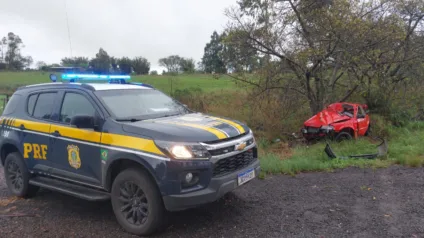 Além dos alagamentos, pela manhã houve um acidente em Rosário do Sul que vitimou dois jovens de 20 e 22 anos - Foto: PRF/Divulgação