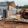 Estragos causados em imóvel por temporal, em Bagé, na região da Campanha, no Rio Grande do Sul.