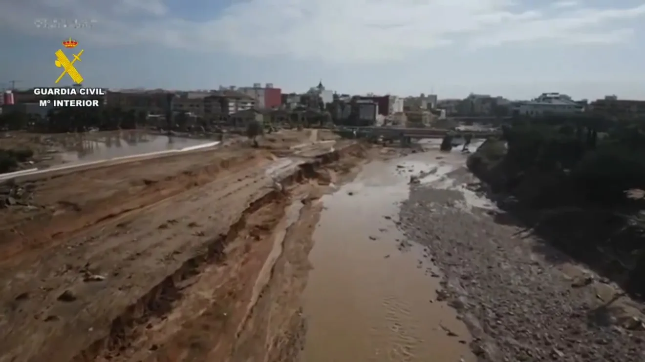 Estragos em Paiporta, Valência, na Espanha. Crédito: reprodução / Guarda Civil Espanhola