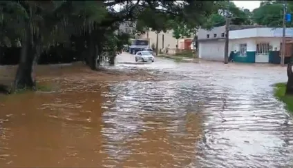 Alagamentos em São Sepe. Crédito: Bruno Garcia / RBSTV / reprodução de vídeo