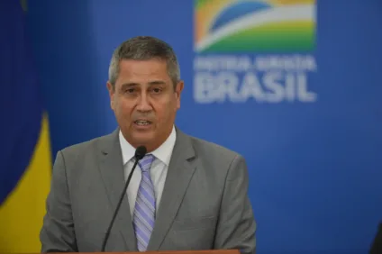 General Walter Braga Netto durante pronunciamento no governo de Jair Bolsonaro.