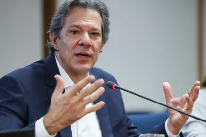 Ministro da Fazenda, Fernando Haddad, durante café da manhã com jornalistas