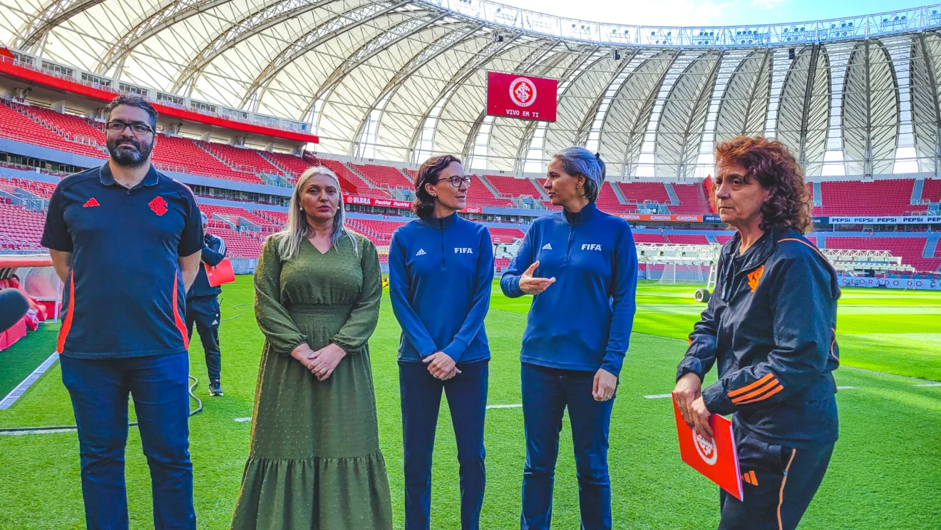 Porto Alegre - 11/05/2025: FIFA faz vistoria no Estádio Beira-Rio. Foto: Giulian Serafim/PMPA
Porto Alegre - 11/05/2025: FIFA faz vistoria no Estádio Beira-Rio. Foto: Giulian Serafim/PMPA