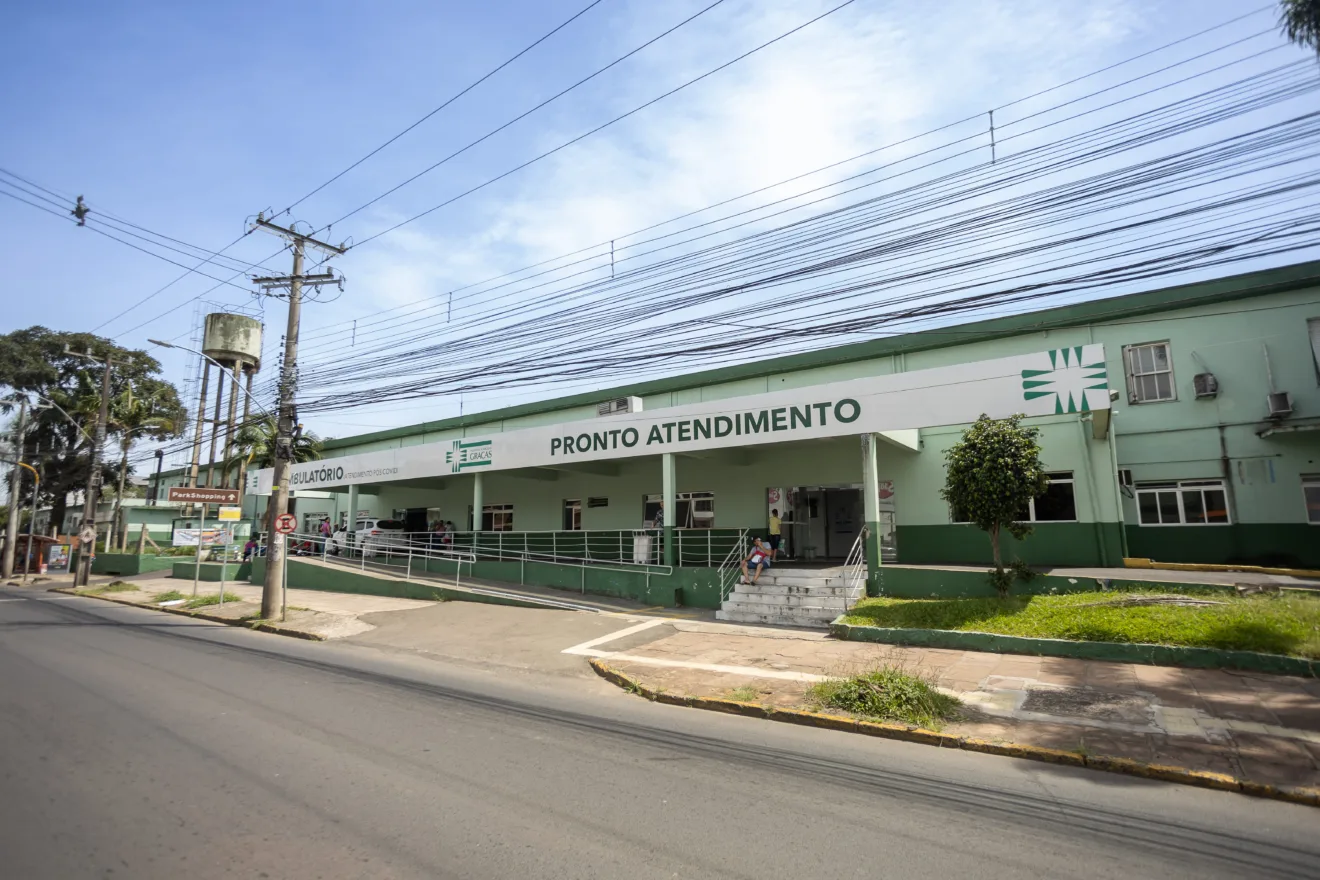 Fachada do Hospital Nossa Senhora das Graças, em Canoas