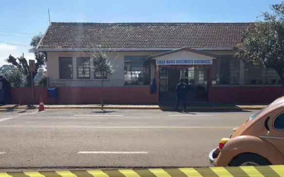 Ataque em escola no município de Estação. Crédito: reprodução / Rádio Uirapuru