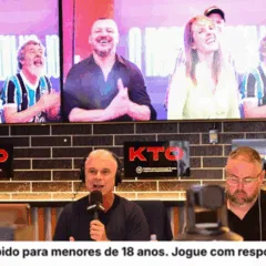 Maurício Saraiva e Luciano Périco no evento de inauguração do Gaúcha Sports Bar KTO em Santa Maria - Foto: Eduardo Marcanth/Instagram/GSB_SantaMaria