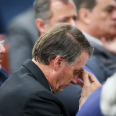 Jair Messias Bolsonaro durante os interrogatórios dos réus da Ação Penal (AP) 2668. Crédito: Gustavo Moreno/STF