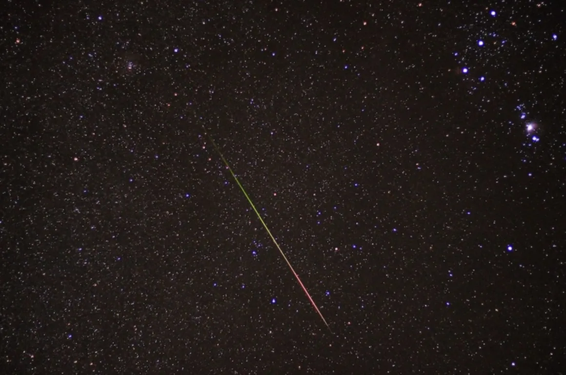 James McCue (Novo México) capturou este meteoro das Orionídeas em 22 de outubro de 2023. Crédito: Observatório Nacional 