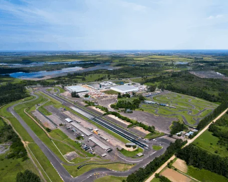 Imagem aérea do Velopark. Crédito: (autor não creditado) / Velopark
