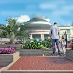O projeto foi concebido pelos arquitetos José Roberto Weber Salvi e Raimundo Giorgi, com paisagismo da agrônoma Cláudia Litvin - Imagem: reprodução do projeto / Divulgação