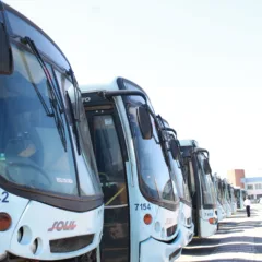 Frota de ônibus da empresa Soul, de Alvorada. Crédito: Prefeitura de Alvorada / arquivo