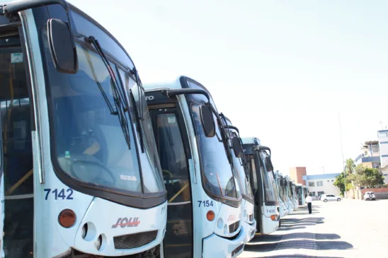 Frota de ônibus da empresa Soul, de Alvorada. Crédito: Prefeitura de Alvorada / arquivo