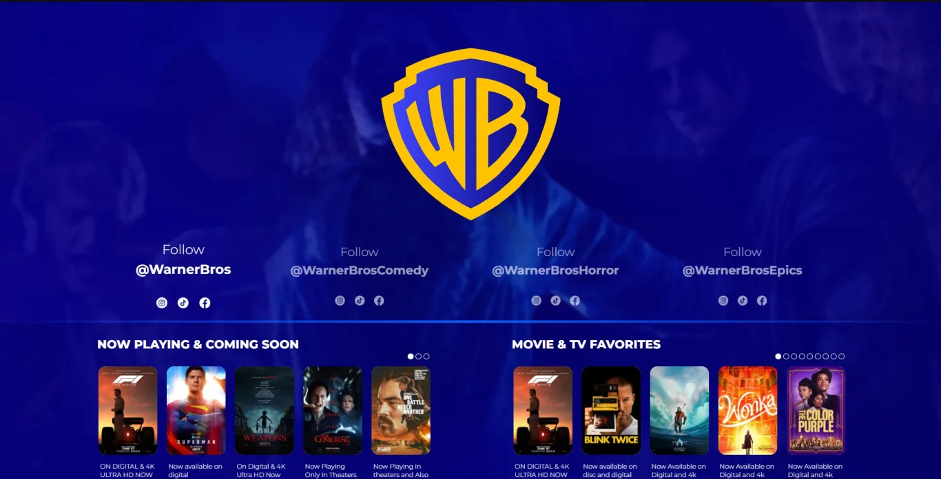 Crédito: reprodução do site da Warner Bros